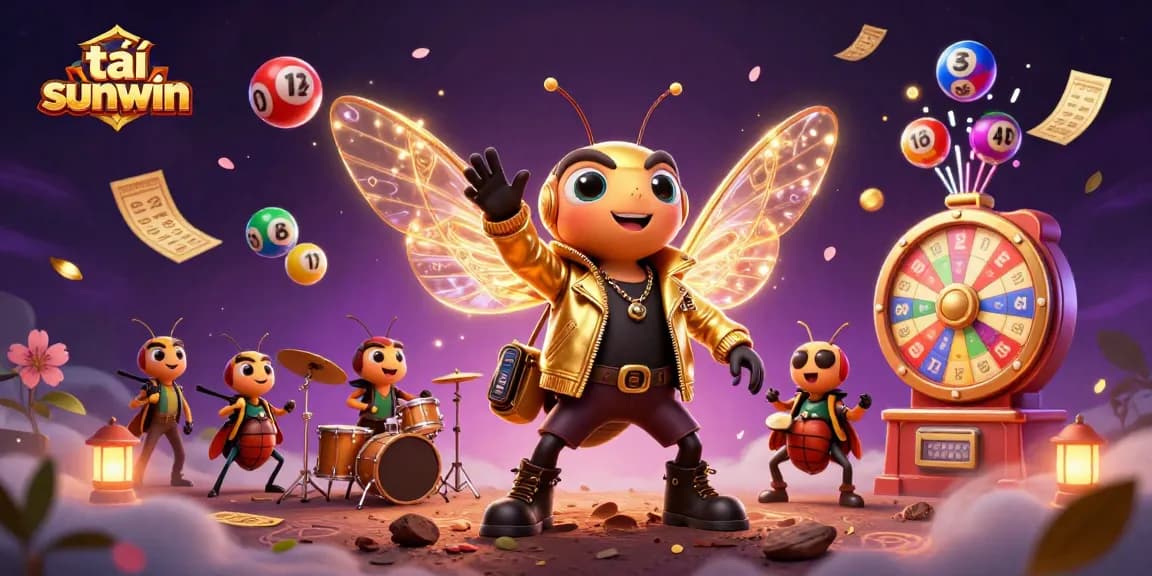 Experience thrilling gameplay with tải sunwin and vibrant scenes of lottery excitement in this animated illustration.