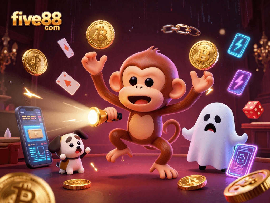 Experience thrills with five88 com in a vibrant haunted casino featuring ghosts and crypto elements.