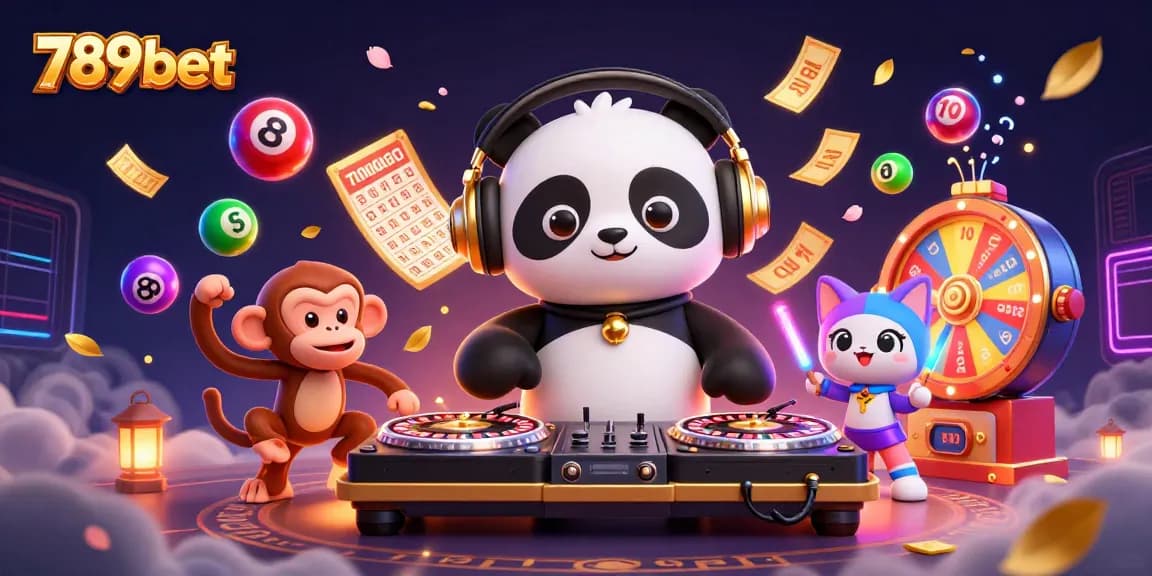 Experience the vibrant world of 789bet with a lively DJ panda and a breakdancing monkey.
