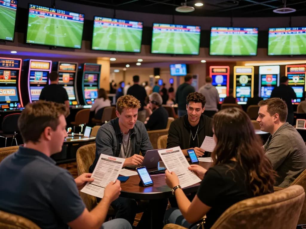 Fans observing kqbd updates and placing bets in an exciting sports betting area.