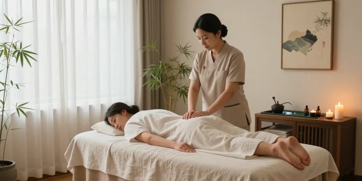 동탄출장마사지로 아로마와 캔들이 있는 평화로운 마사지 치료실에서 편안한 분위기를 조성합니다.