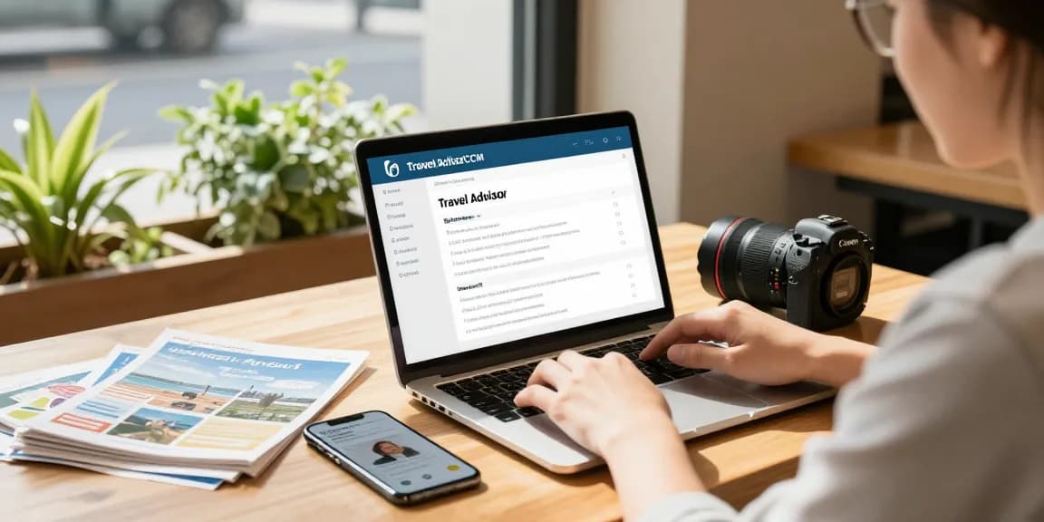Travel advisor CRM software enhances client management for travel advisors in a modern coffee shop setting.