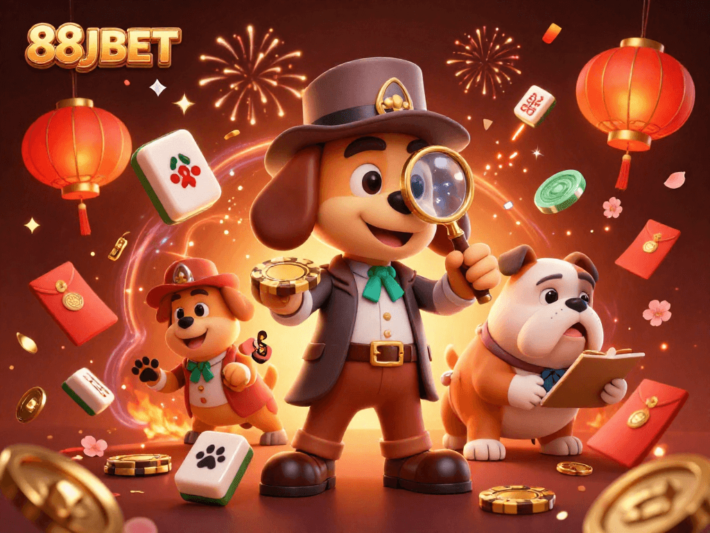 Experience thrilling moments with 88JBET, where the detective unravels poker mysteries in a vibrant casino scene.