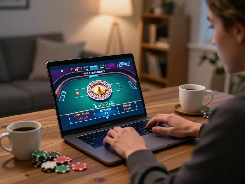 Cwin online gaming setup depicts a player actively engaging with a live roulette table.