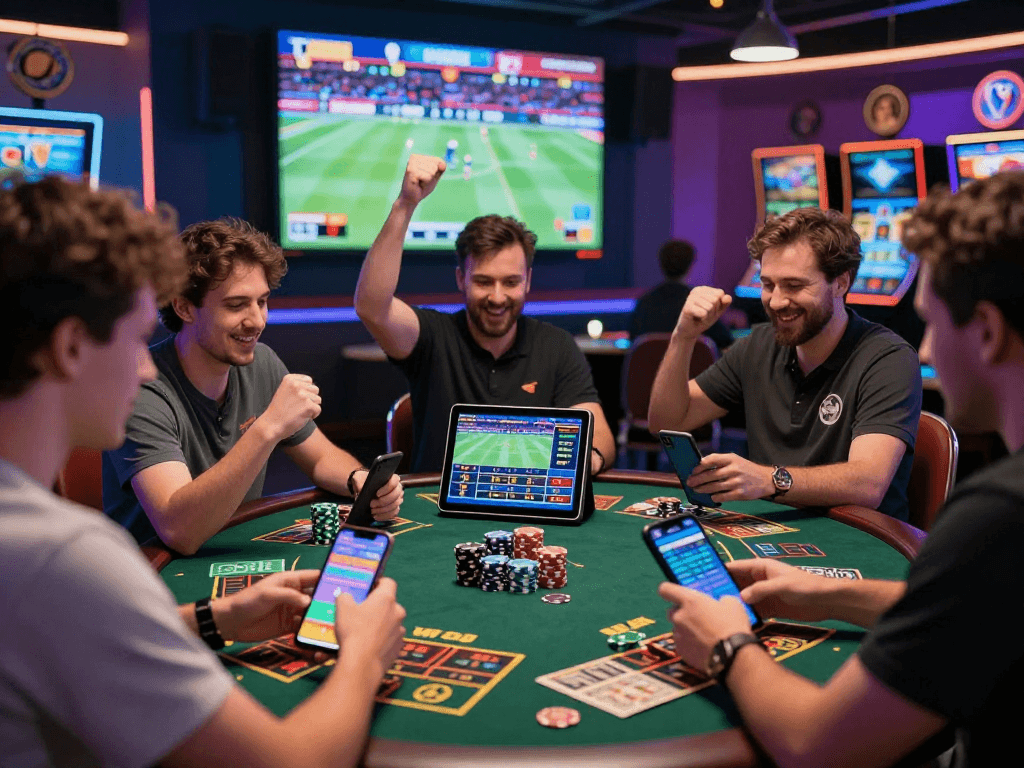 Pengguna aktif vegas4d menikmati taruhan online dengan antusias di platform modern dalam suasana kasino yang penuh warna.