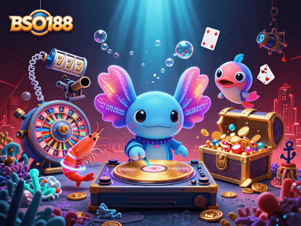 Experience BSO188 at its finest with a vibrant underwater casino celebration.