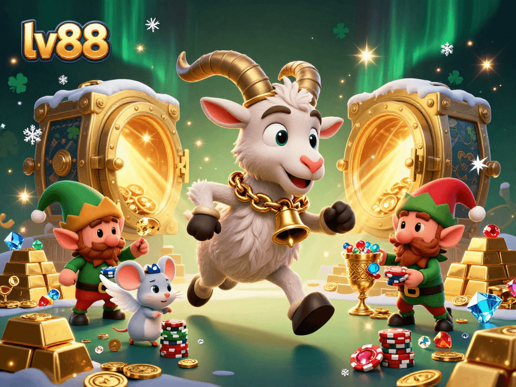 Join the festive fun at lv88's holiday-horror casino, where playful gremlins steal poker chips!