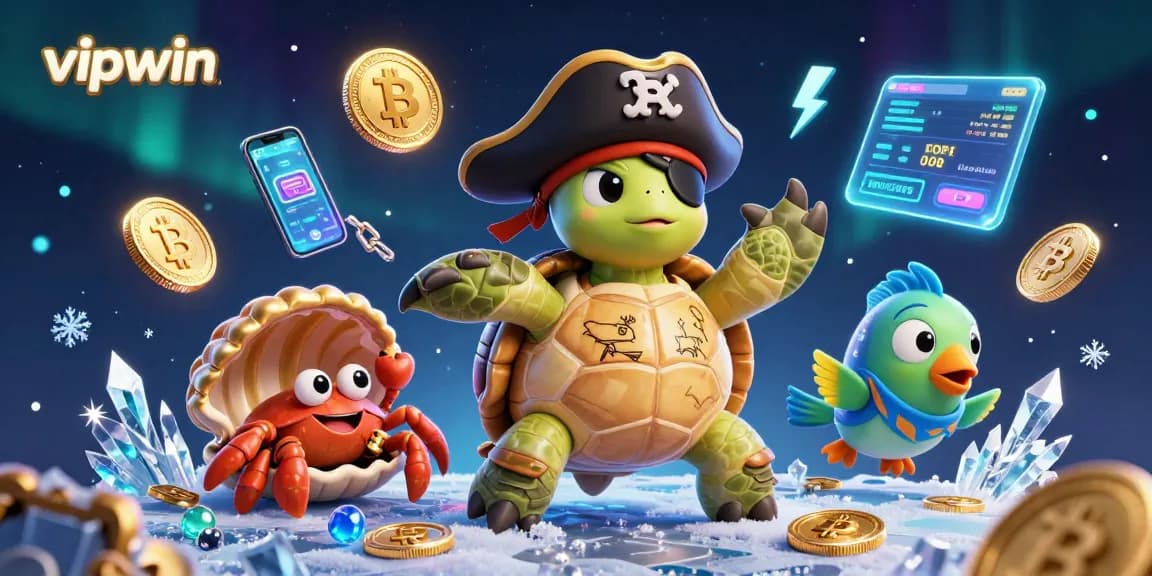 Engage in thrilling action with vipwin's dynamic online casino games, featuring vibrant characters and crypto elements.