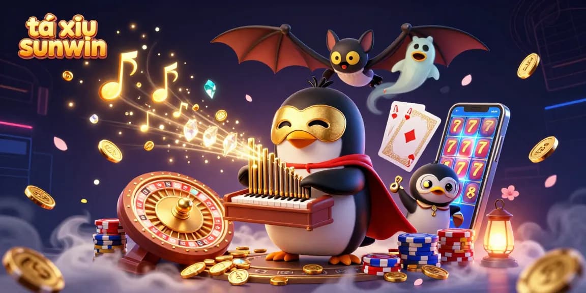 Experience thrilling tài xỉu sunwin action with a captivating penguin and acrobat scene