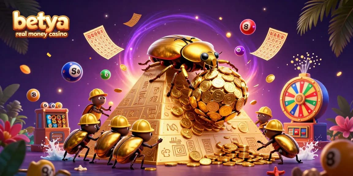 Experience excitement at betya real money casino with golden beetles and bouncing lottery balls
