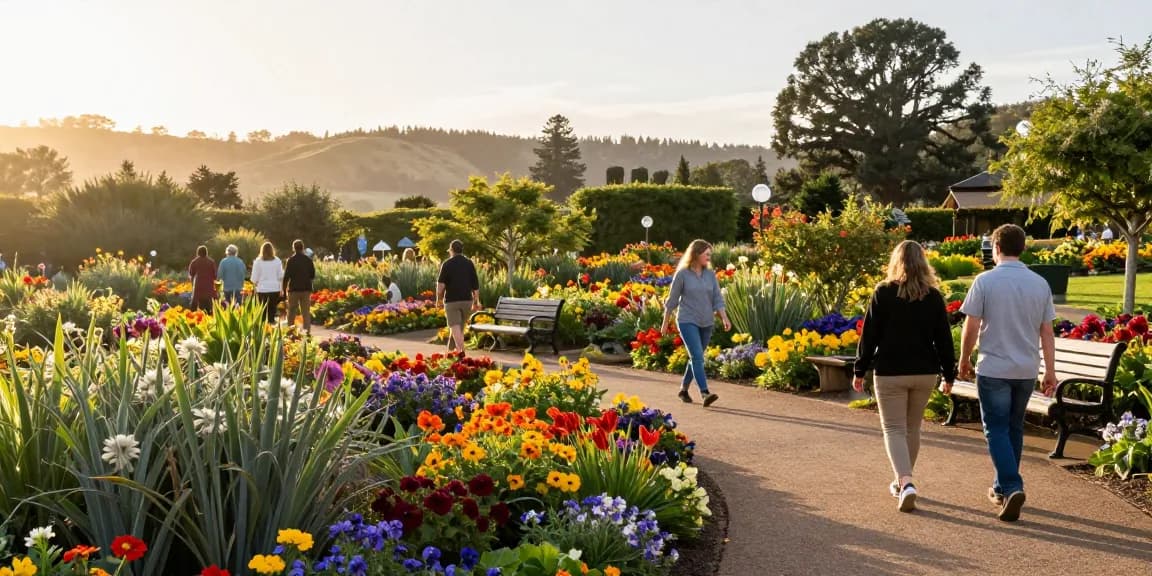 Tourists enjoying the beautiful flowers at https://www.thecapayvalleygardentour.com