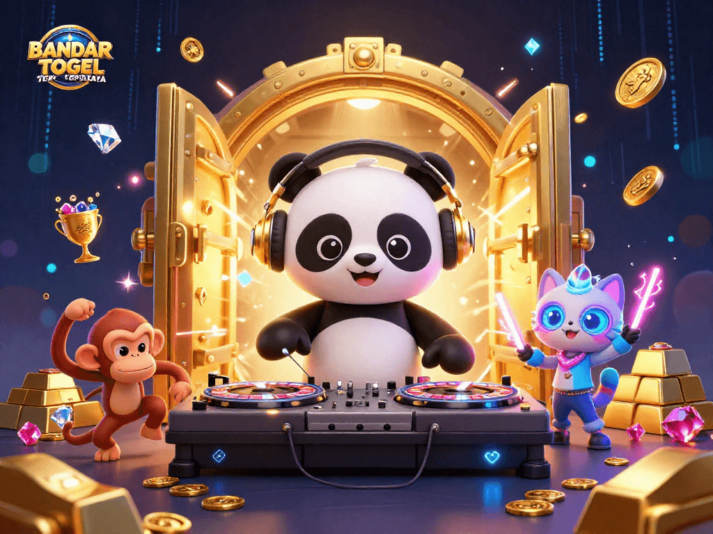 BANDAR TOGEL TERPERCAYA spins the excitement with a lively DJ panda, breakdancing monkey, and glowing kitten.