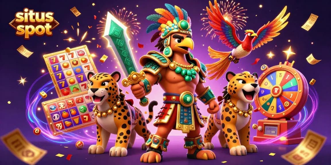 Experience the excitement of situs slot with vibrant characters, slot reels, and thrilling game elements.