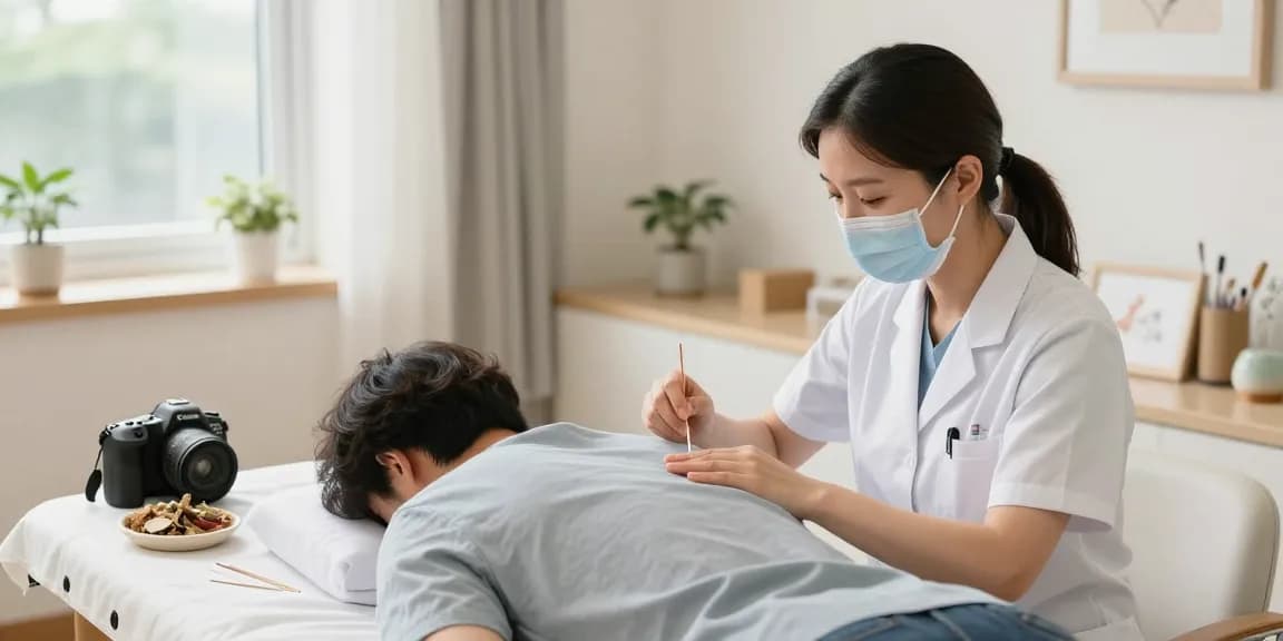 Patient receiving effective therapy at 수원교통사고한의원 amidst a calming clinic atmosphere.