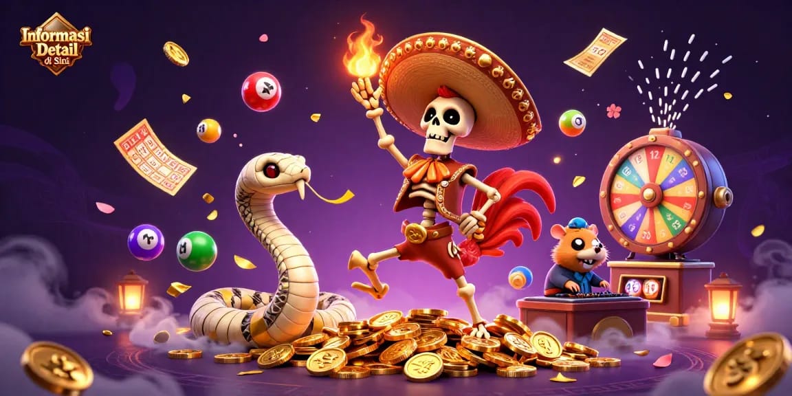 Experience Informasi Detail di Sini with thrilling games as characters celebrate amidst colorful lottery excitement.