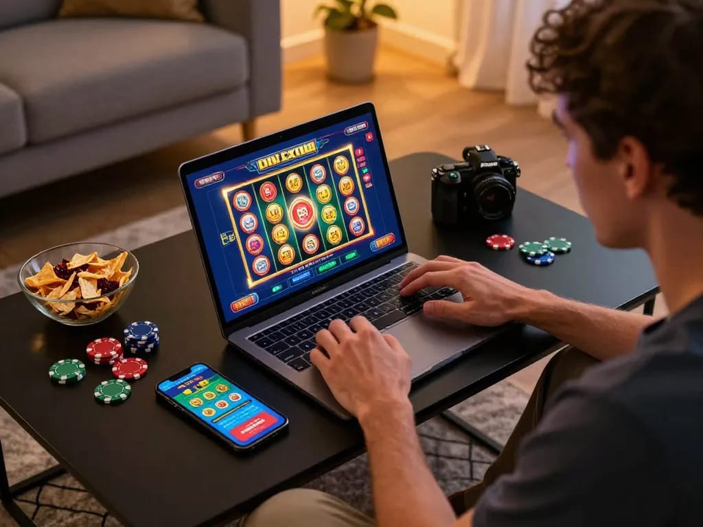 Nạp tiền KO66 seamlessly during online gaming session with a player focused on casino interface.