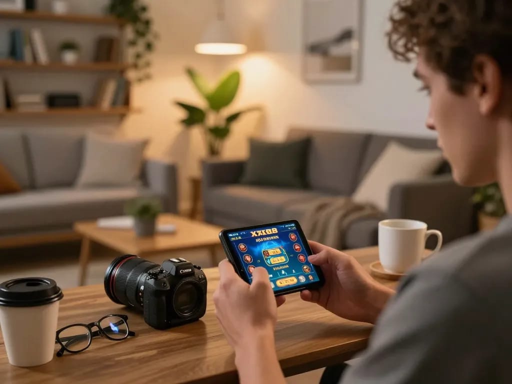 Experience thrilling gameplay on the XX88 app with a smartphone in hand, showcasing modern online gaming.