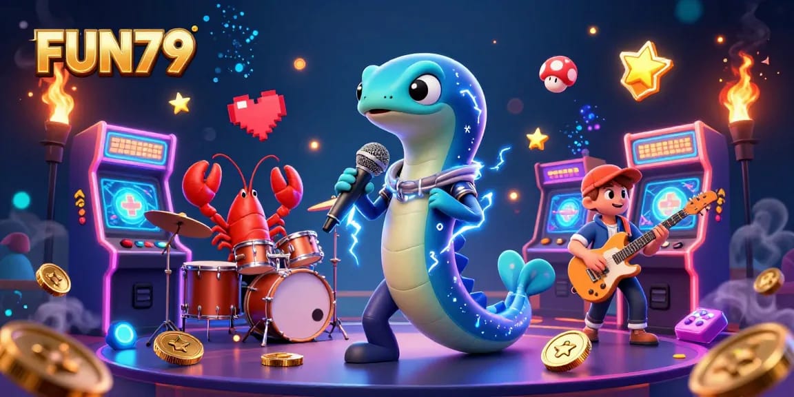 Experience FUN79's exciting gameplay in a vibrant underwater casino scene with colorful game elements.