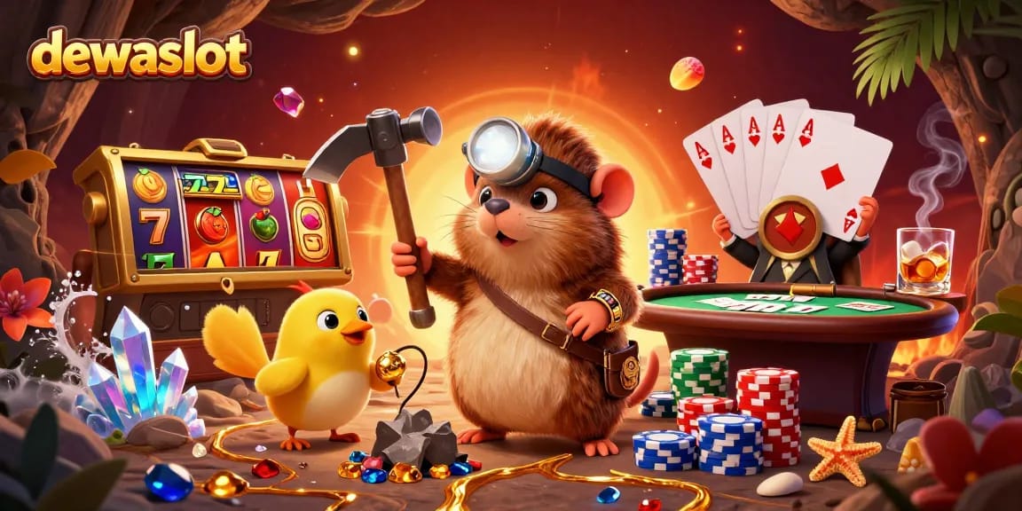Dewa Slot menghadirkan momen menggembirakan saat karakter mole dan canary menemukan harta karun dalam dunia judi slot.