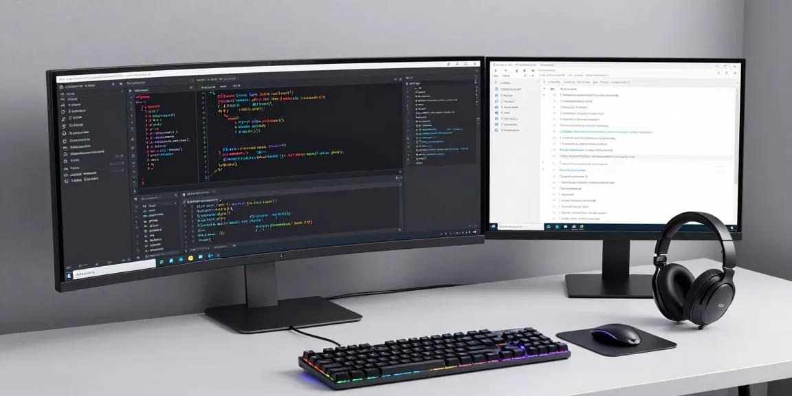 Advanced software development workspace showcasing nhà cái THABET's tech capabilities in cloud computing and AI technology.
