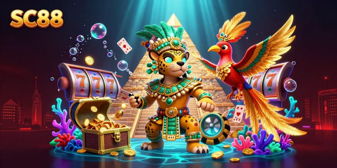Experience thrilling gameplay with SC88, featuring vibrant casino elements and dynamic characters.