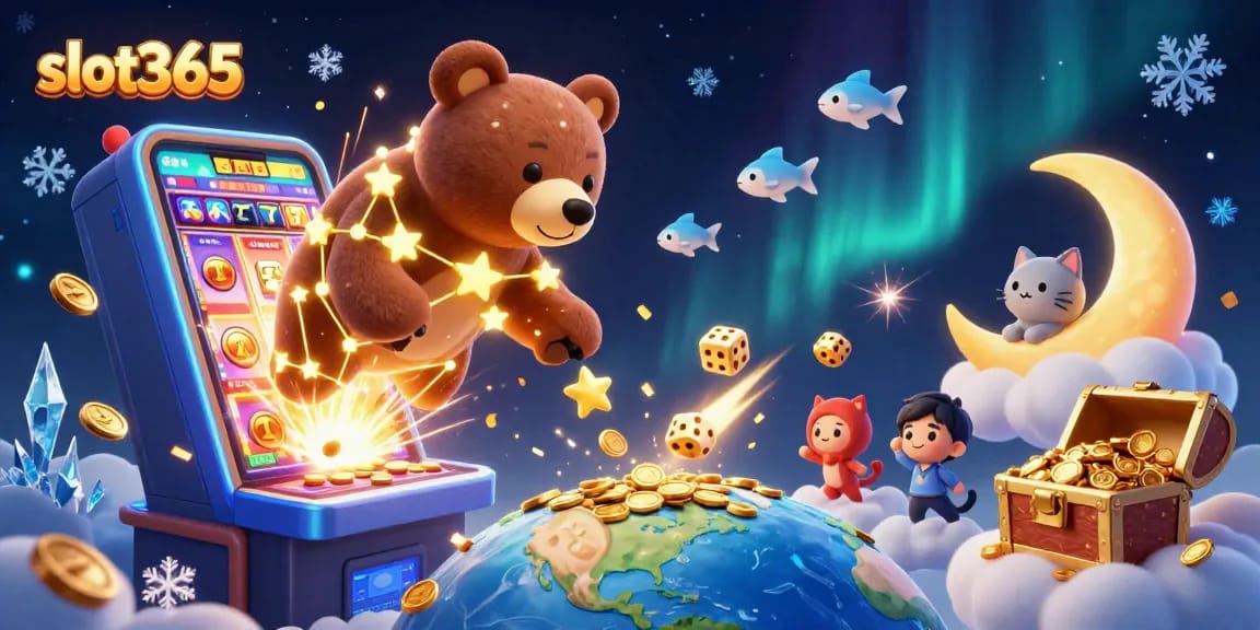 Experience thrilling gameplay with slot365 as the constellation bear collects coins, leading to jackpot excitement.