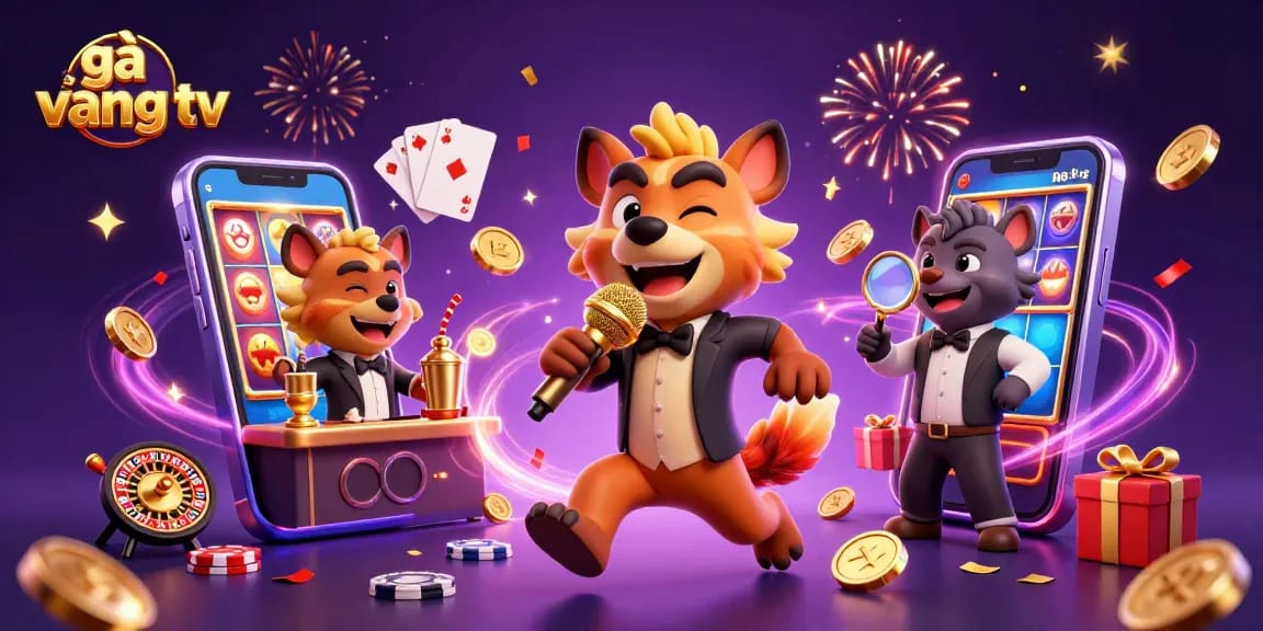 Enjoy thrilling games at gà vàng tv with lively hyena characters amidst vibrant casino scenes.