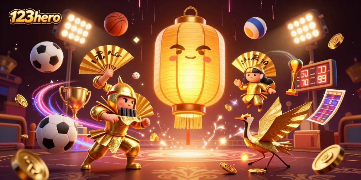 Win big at 123hero with vibrant 3D gaming spirits and dynamic sports elements.