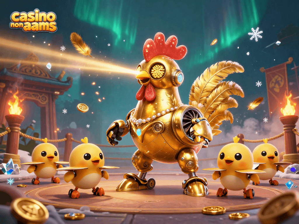 Vinci nei migliori casino non AAMS con la creatività del gallo robot e i chicchi volanti.