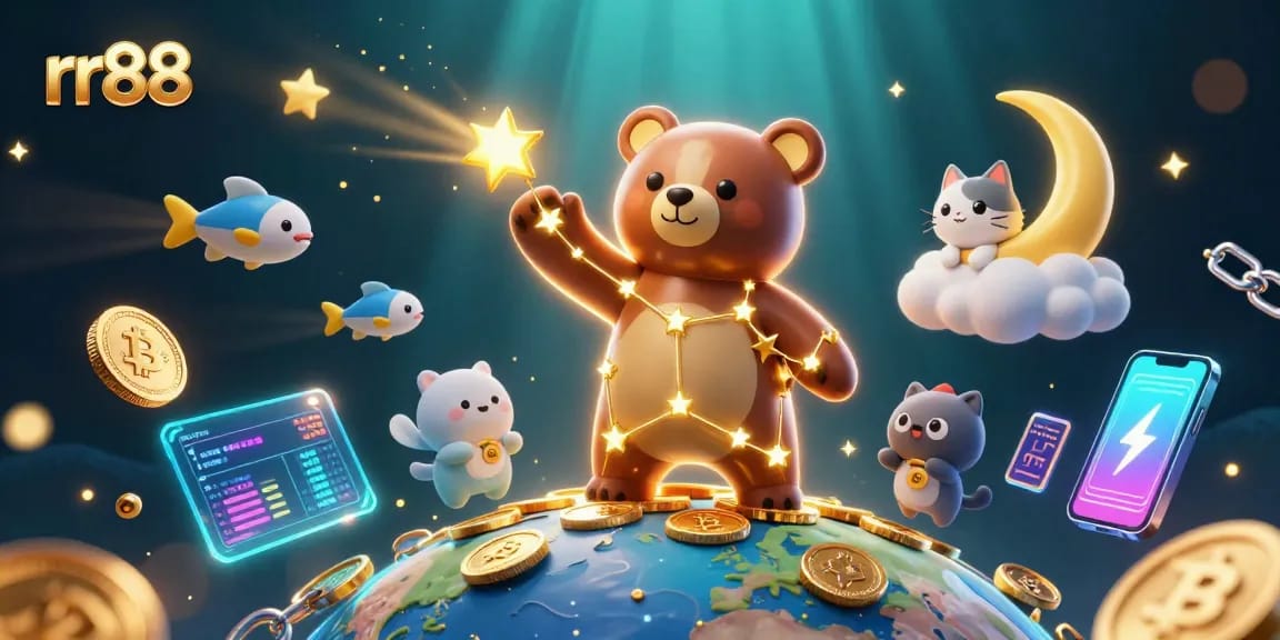 Experience exciting gameplay in rr88 with vibrant coins, casino elements, and playful characters.