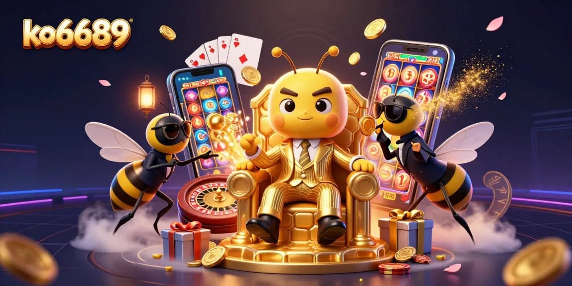 Engage with ko6689's thrilling games featuring a bumblebee mob boss in a vibrant casino scene.