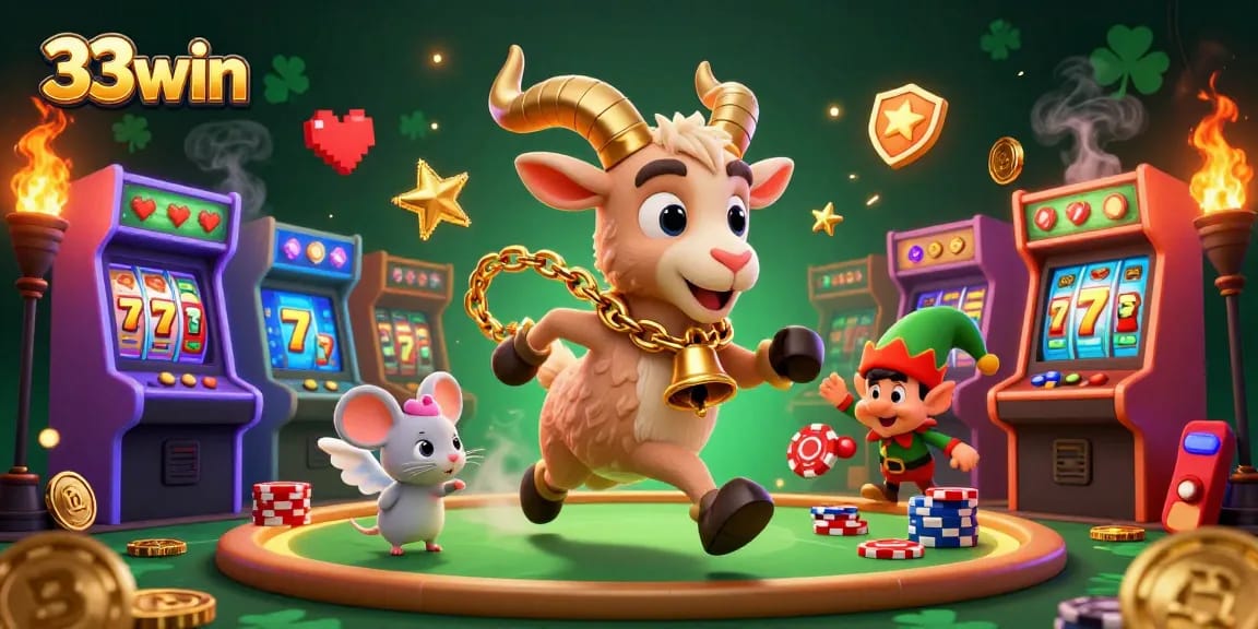 33win players enjoying a dynamic casino experience with cartoon characters in action.