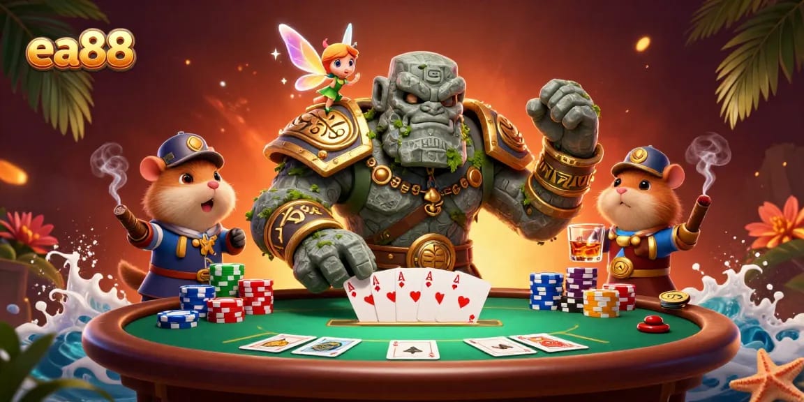 Experience thrilling gameplay at ea88 with magical characters in an exciting casino scene.