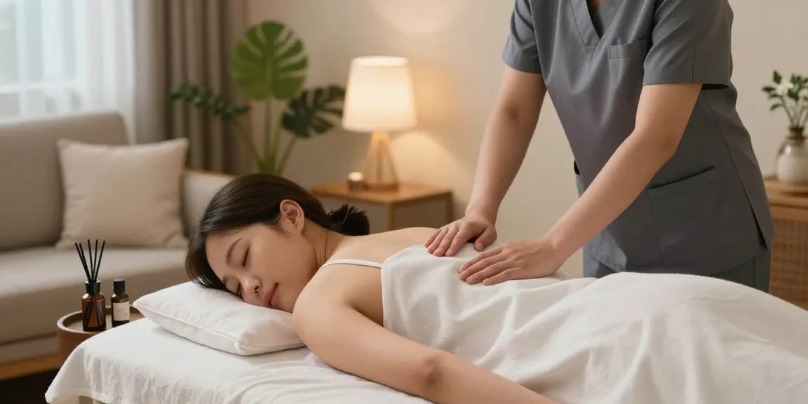 Experience a soothing 강남출장마사지 in a tranquil home setting with a professional therapist.