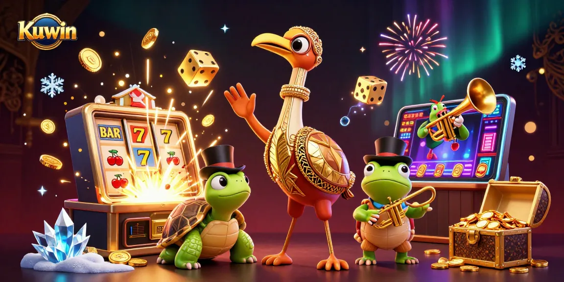 Kuwin offers players immersive slot experiences with vibrant characters at a lively casino scene.