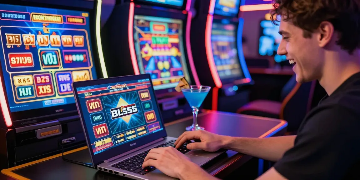 Excited player celebrating a win on trang chủ bl555 in a dynamic online gambling environment.