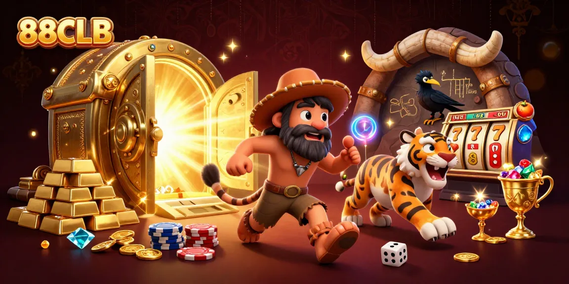 88CLB engages players in a vibrant prehistoric casino featuring slots and treasure.