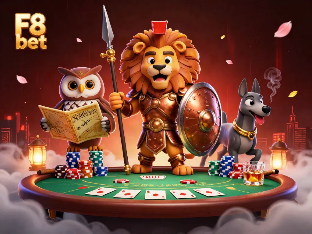 Engage with F8 bet's vibrant and dynamic poker scene featuring iconic characters.
