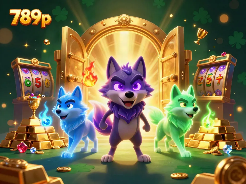 Engage with 789p as a vibrant shadow wolf leader showcases thrilling casino treasures.