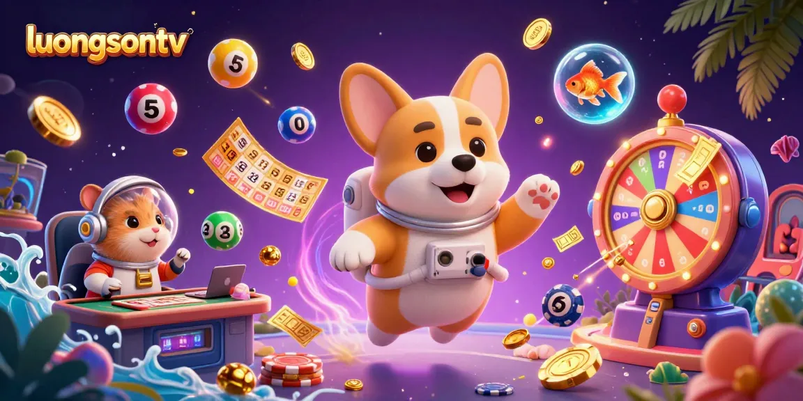 Experience thrilling gambling action with luongsontv's vibrant casino scene featuring an astronaut corgi and dynamic game elements.