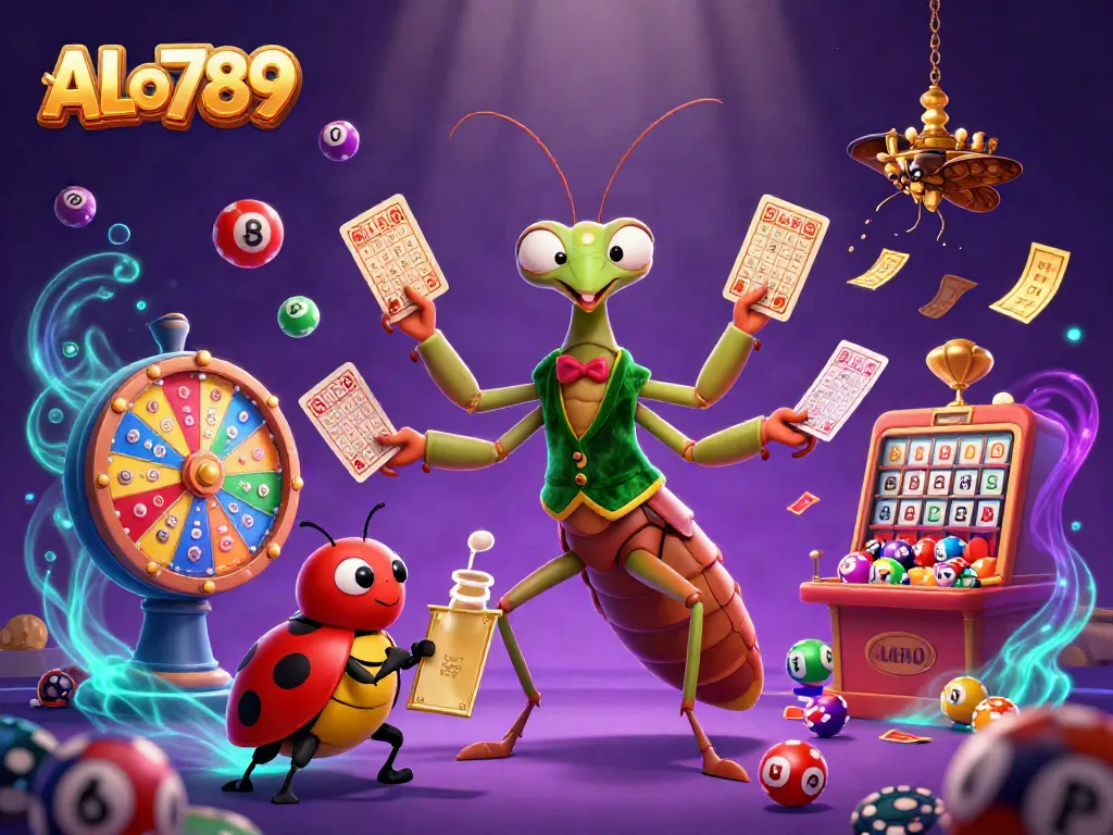 Experience the thrill of ALo789 with dynamic gambling action featuring colorful elements in an immersive scene.