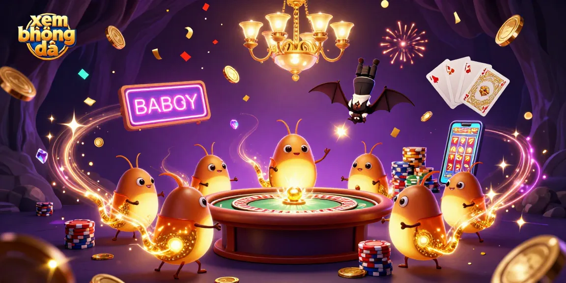 Xem bóng đá with glowworms lighting a cave casino scene filled with vibrant gambling elements.