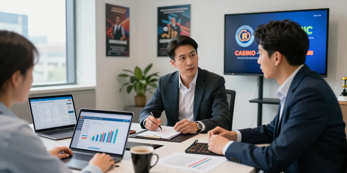 Strategic discussion about casino PBN links package in a modern office setting.