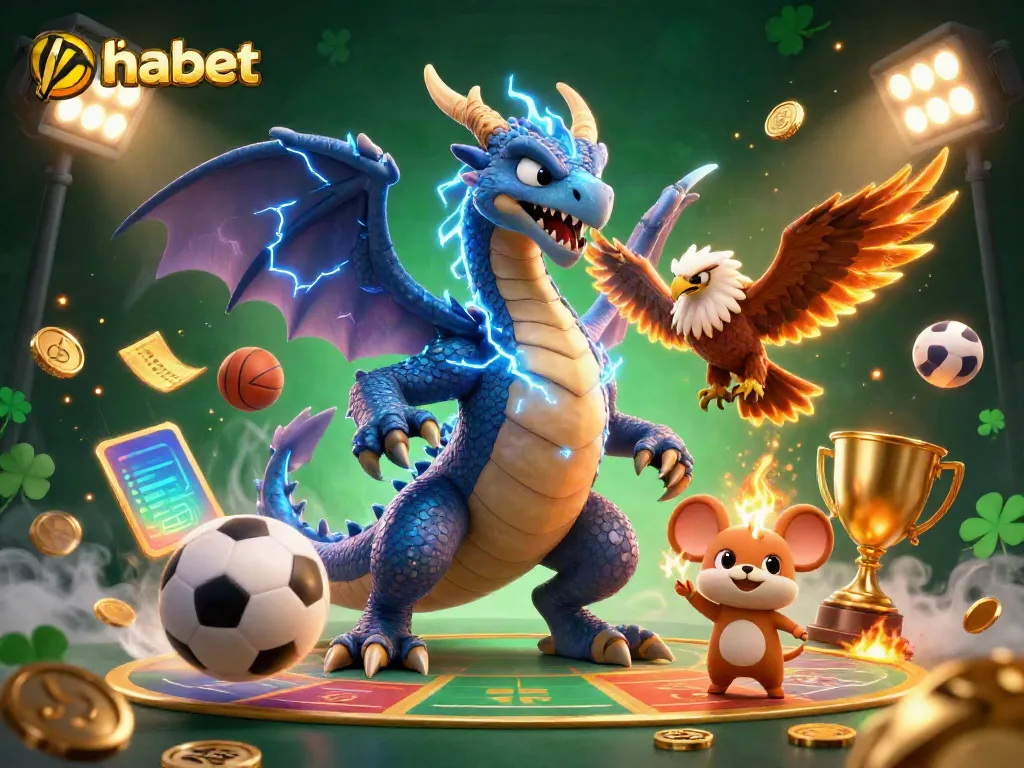 Experience thabet's vibrant casino atmosphere with a captivating thunder dragon and dynamic sports elements.