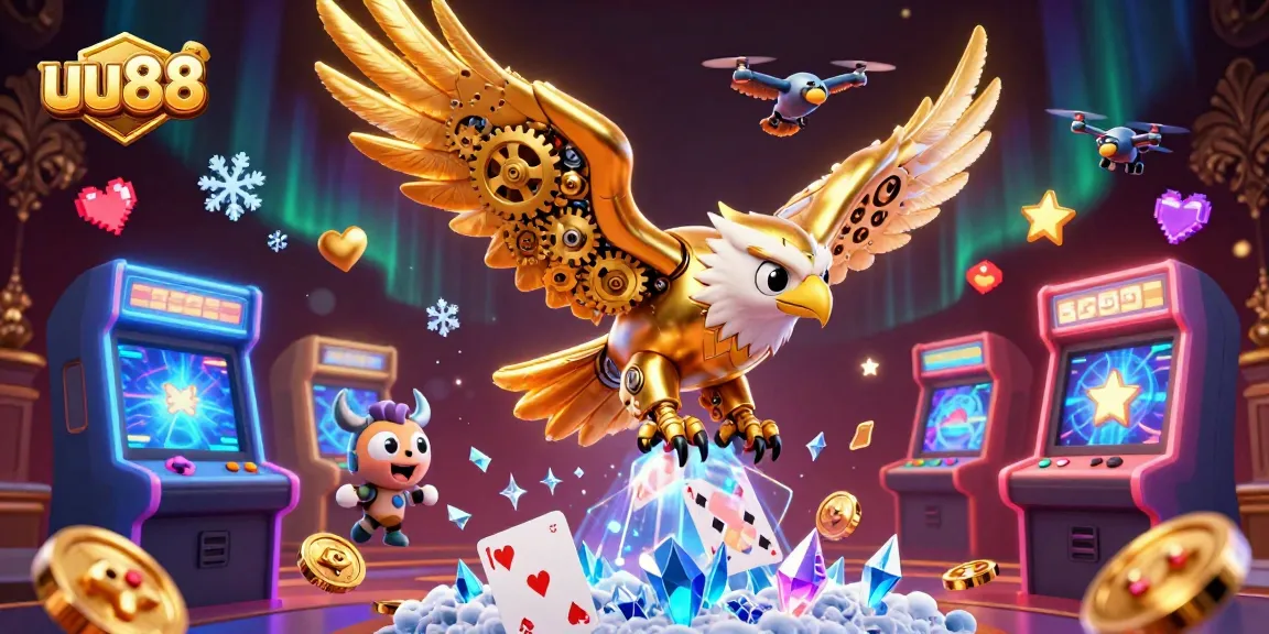 Experience thrilling gameplay with uu88 while diving through holographic cards in a vibrant casino.