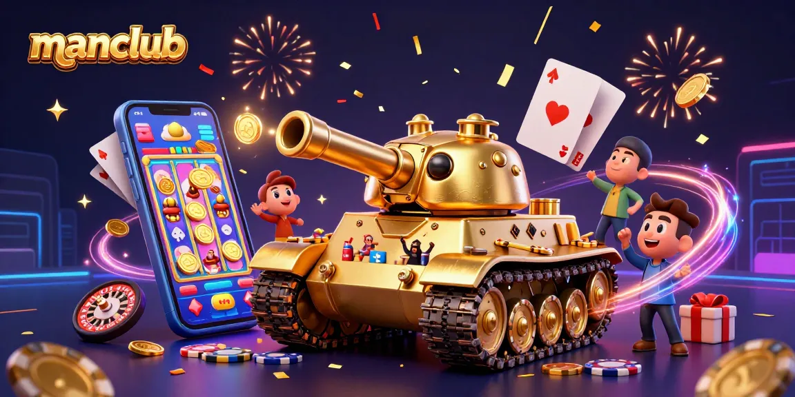 Spin and win with manclub's vibrant 3D casino scene featuring fun gaming elements.