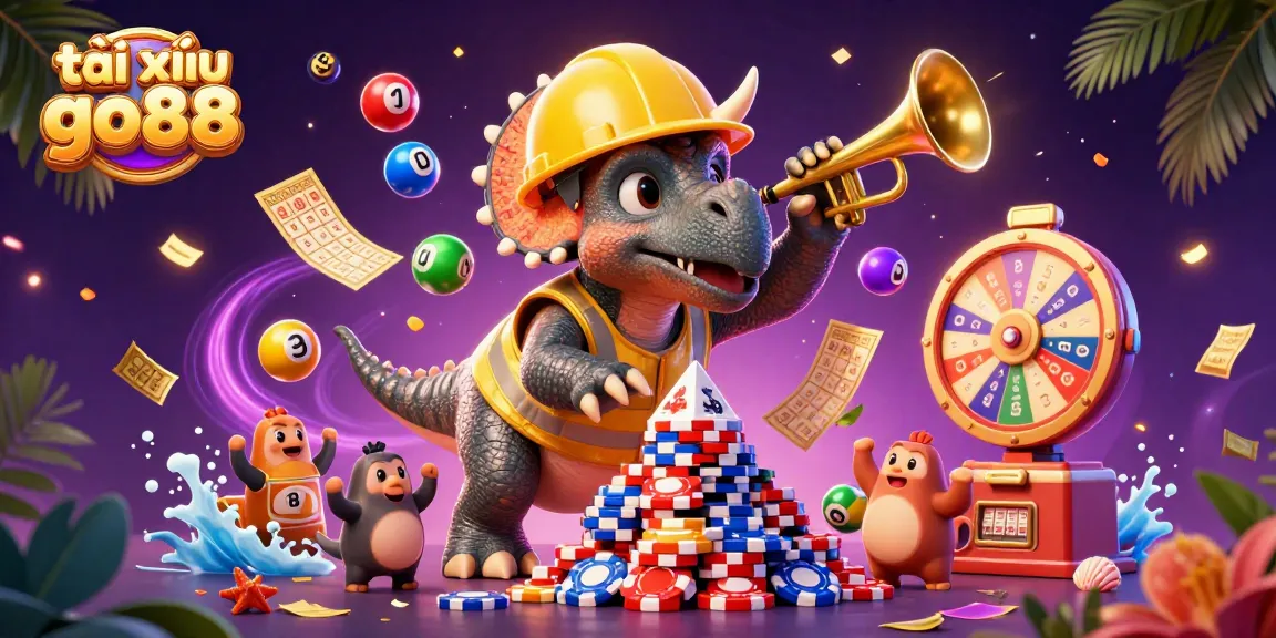 Experience the excitement of tài xỉu go88 with thrilling game elements and celebratory characters.