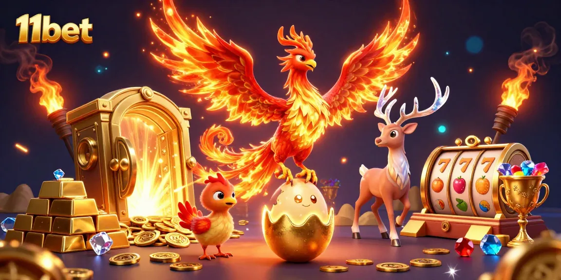 Experience thrilling wins at 11bet with a vibrant scene of characters and gold treasures.