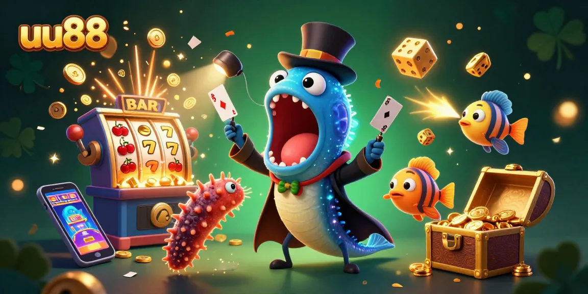 Enjoy thrilling moments at uu88 with a magical deep-sea gambling scene featuring lucky symbols and jackpot excitement.
