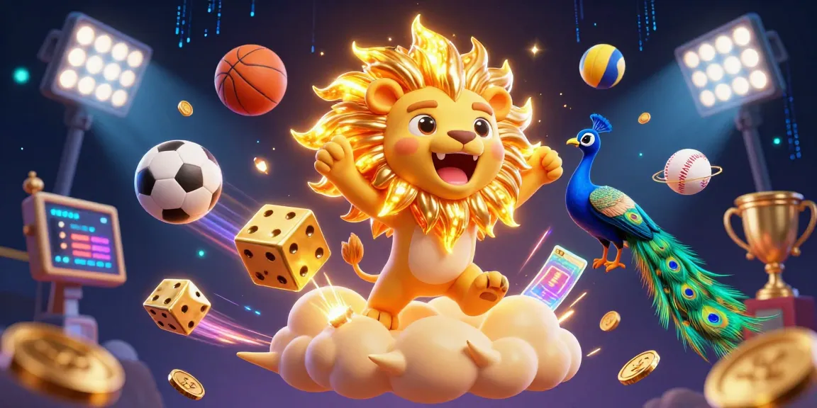 Join the Luckywin experience with dynamic sports betting visuals featuring vibrant elements and a thrilling atmosphere.